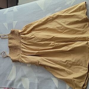 Old Navy Tan Maxi Dress with Smocked Bodice